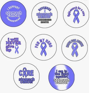 7 Pcs Support Stomach Cancer 1.25"