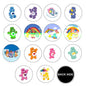 Care Bears character magnet set with colorful round bear designs