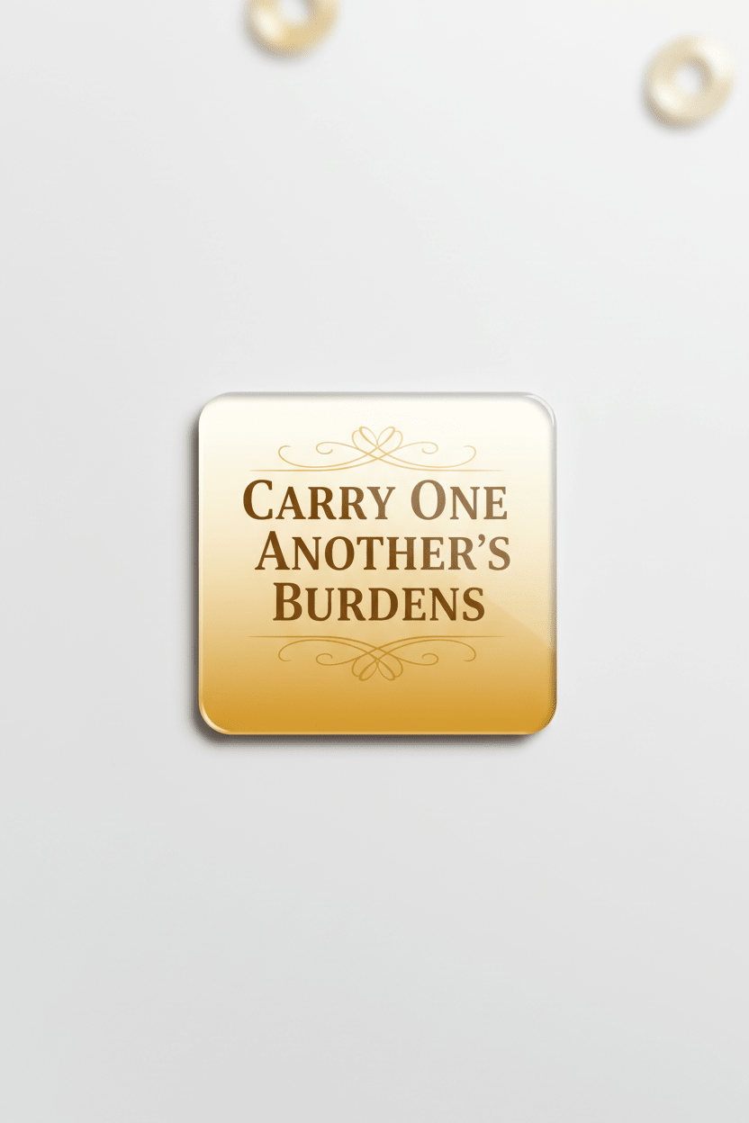 Carry one another’s burdens Acrylic Fridge Magnetic 3-inch x 4-inch - My Pinbacks