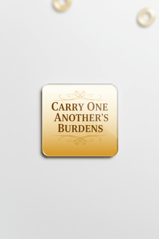 Carry one another’s burdens Acrylic Fridge Magnetic 3-inch x 4-inch - My Pinbacks