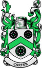 President pinback badge with 'CARTER' text and green-and-white shield design