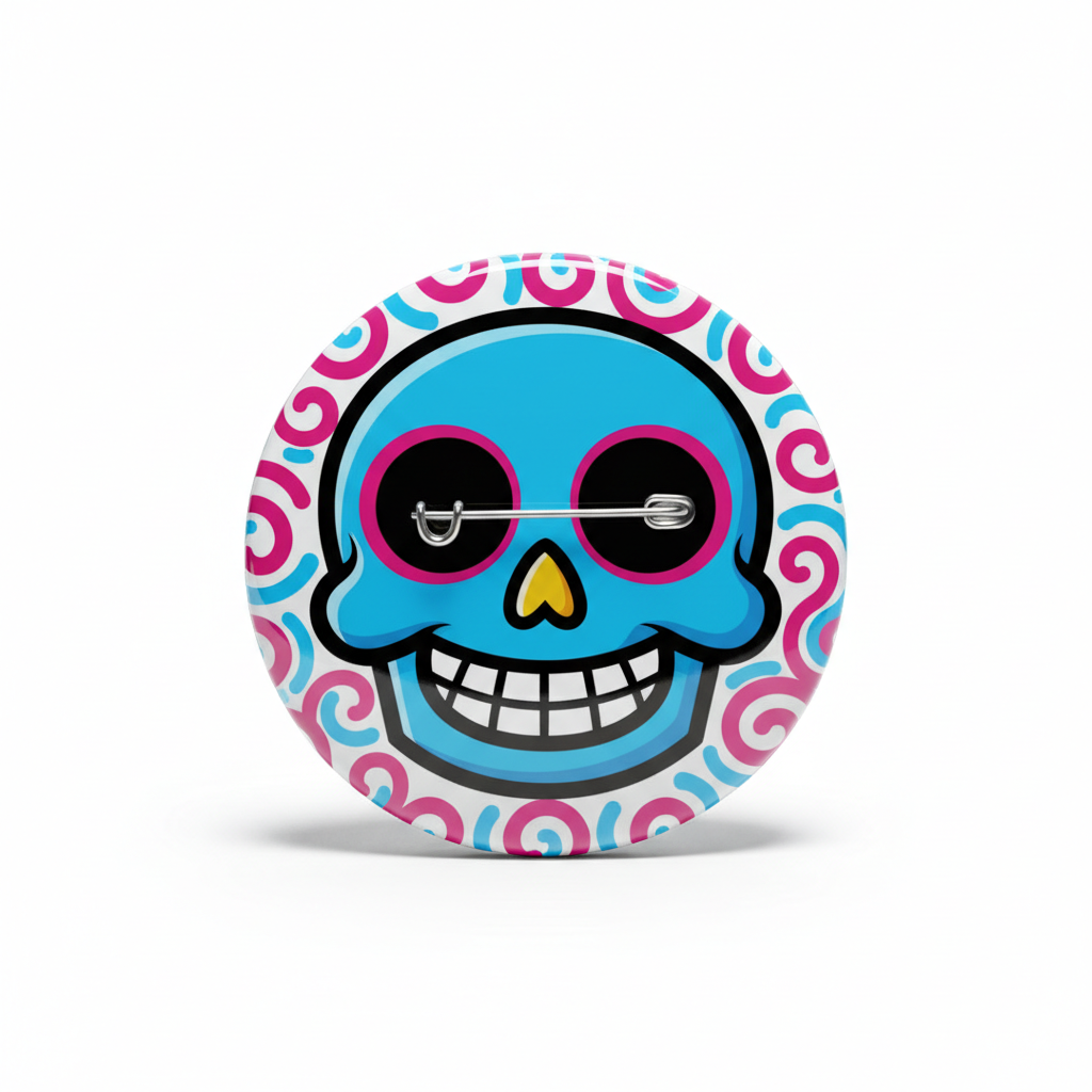 Cartoon skull Pinback 2.25-inch