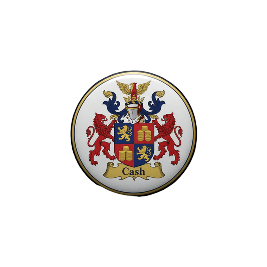 Cash Family Crest Coat of Arms Pinback 3-inch - My Pinbacks