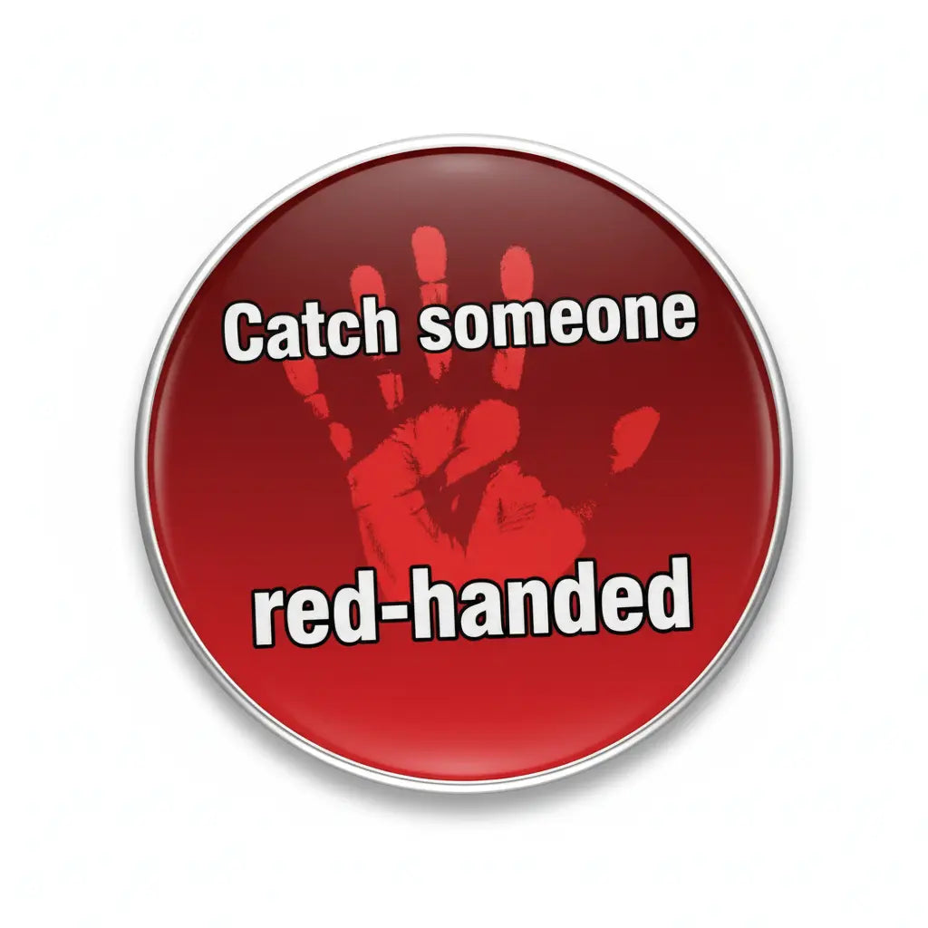 Catch someone red-handed Pin Button 2.25-inch - mypinbacks.com