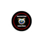 2.25-inch pinback button, black with red rim, Earth graphic and Keep Earth Clean text