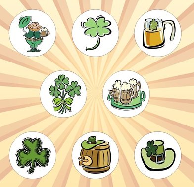 8 Pcs Saint Patrick's Day Pinback 1.25-inch Default Title