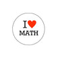 Felt badge reel badge with round I heart MATH design