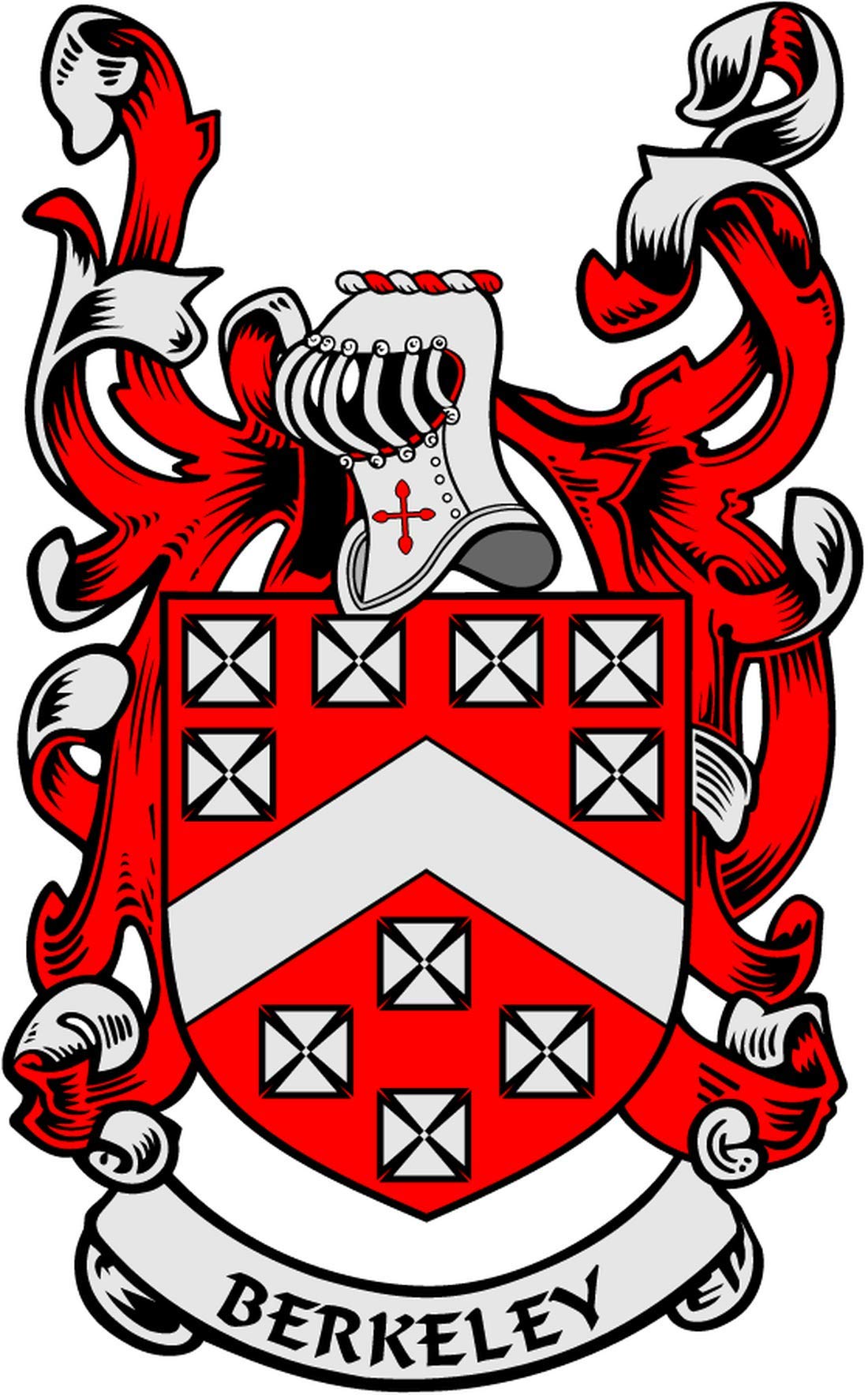 Berkeley Family Crest 3" Coat of Arms Fridge Round Magnet