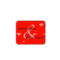 Red personalized mousepad with hearts and centered name text