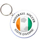 Cote dIvoire bottle opener keychain with circular football logo and ring.