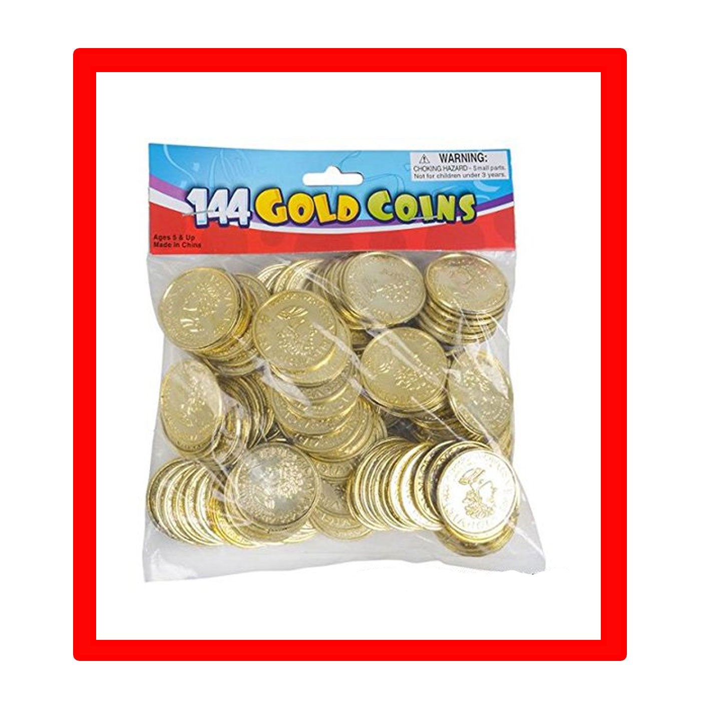 100 Pcs Plastic Gold Coins - Mega Novelty Pack - St. Patricks Coin Great for games school teachers