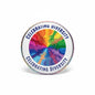 2.25-inch round pinback with colorful hands and 'Celebrating Diversity' text