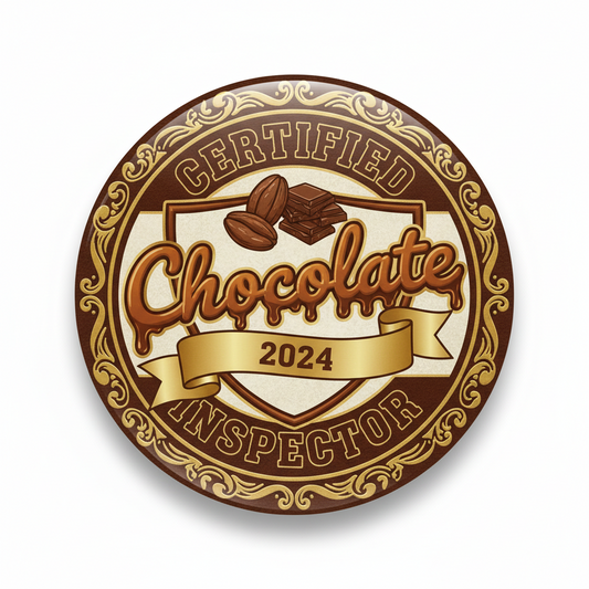 Certified Chocolate Inspector Pinback 2.25-inch