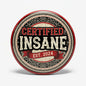 2.25-inch pinback button, red rim with “CERTIFIED INSANE” and “EST. 2024” text