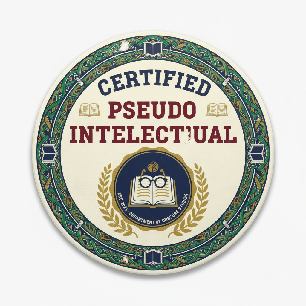 Certified Pseudo Intellectual Pinback 2.25-inch V2