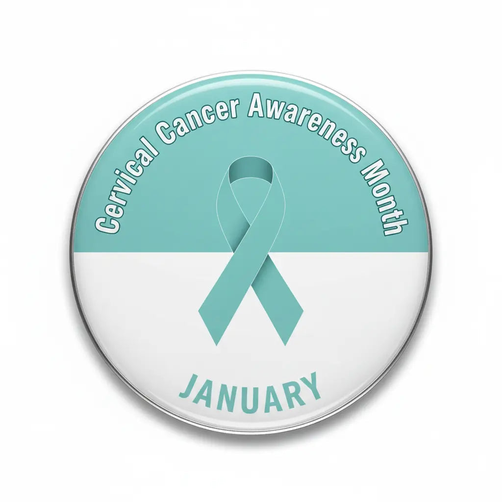 Cervical Cancer Awareness Month Pin Button 2.25-inch - mypinbacks.com