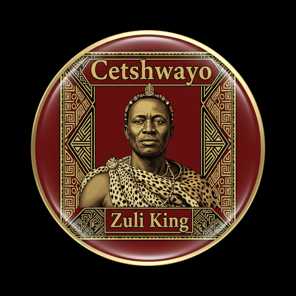 Cetshwayo Zulus King Pinback 2.25-inch Mypinbacks.com