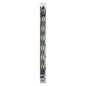 Black lanyard keychain holder with repeating yellow symbol print