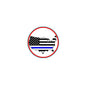 USA police lapel pin with circular flag emblem and blue line stripe