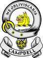 Circular family crest magnet with a yellow lion in a coat of arms design
