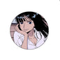 Felt badge reel with circular Nico Robin character illustration badge