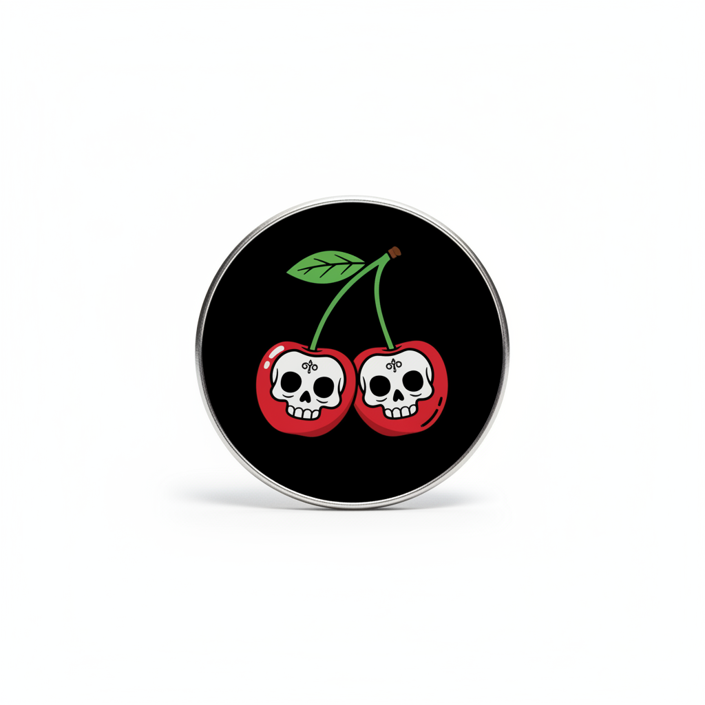 Cherry Skulls Pinback 2.25-inch