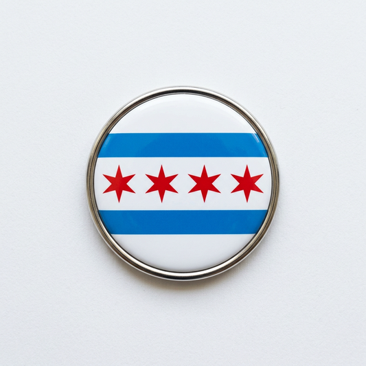 CHICAGO FLAG Pin Button 2.25-inch