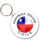 Round Chile flag keychain bottle opener with metal key ring