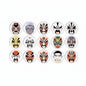 Set of 13 round Chinese opera mask pinback buttons with colorful illustrated faces