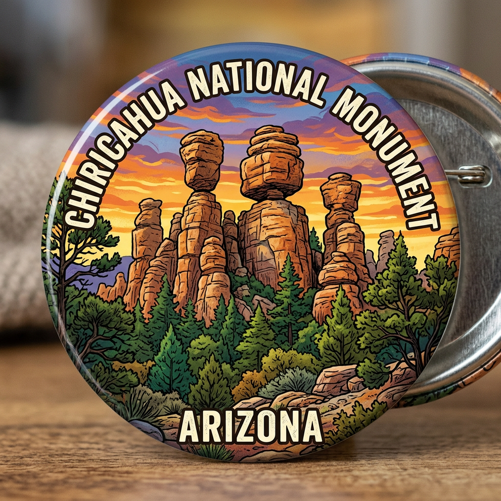 Chiricahua National Monument Hoodoos Arizona Pin Button 2.25-inch