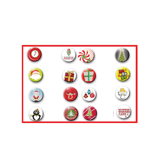 Lot de 12 badges Pro Christmas Collections 1,25" Petit modèle v2