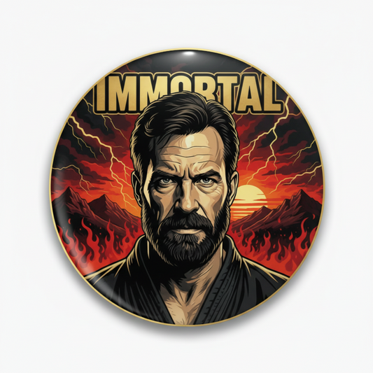 2 Pcs Chuck Norris Immortal Pinback 2.25-inch