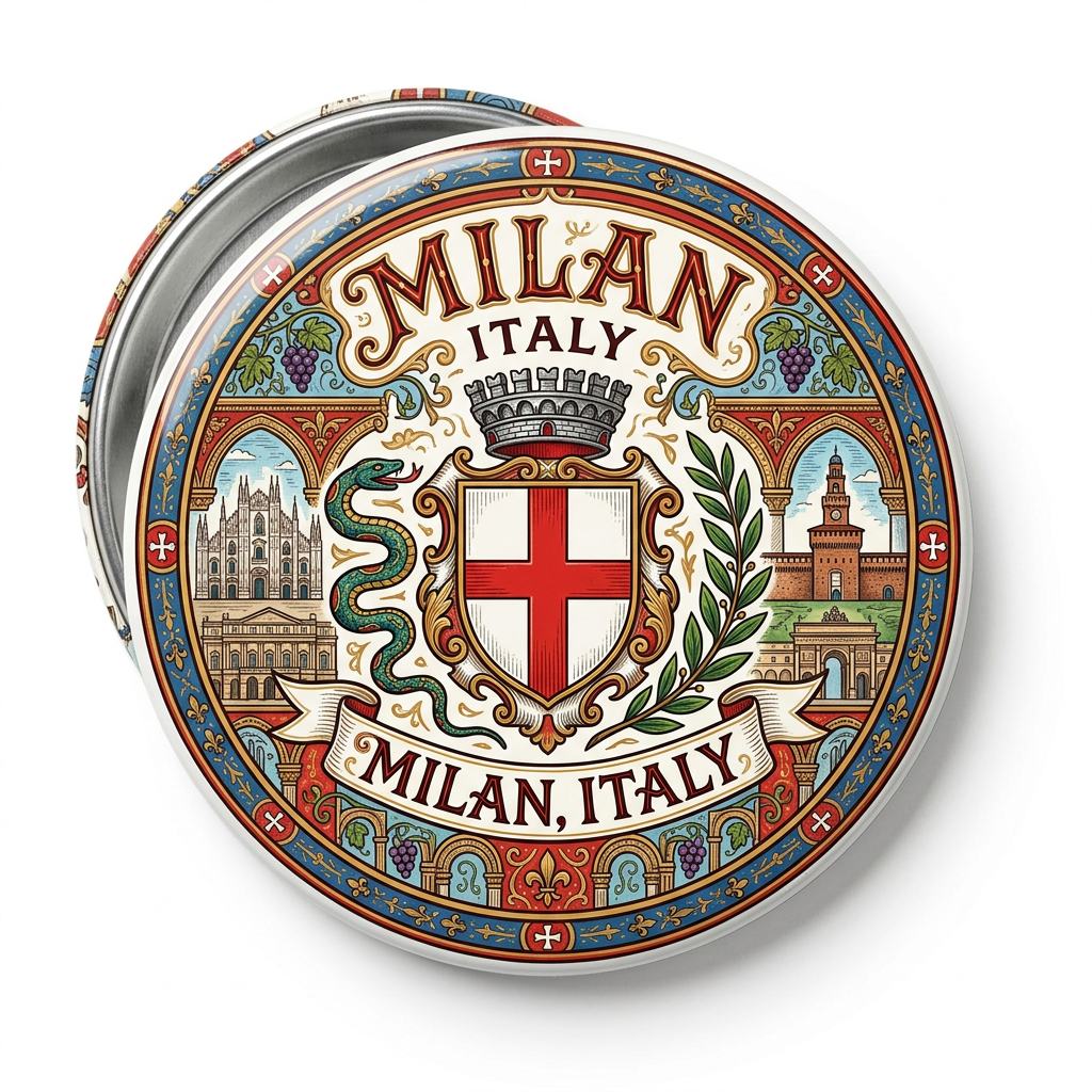 City of Milan Italy Souvenir Shield Fridge Car Magnet 2.25-inch
