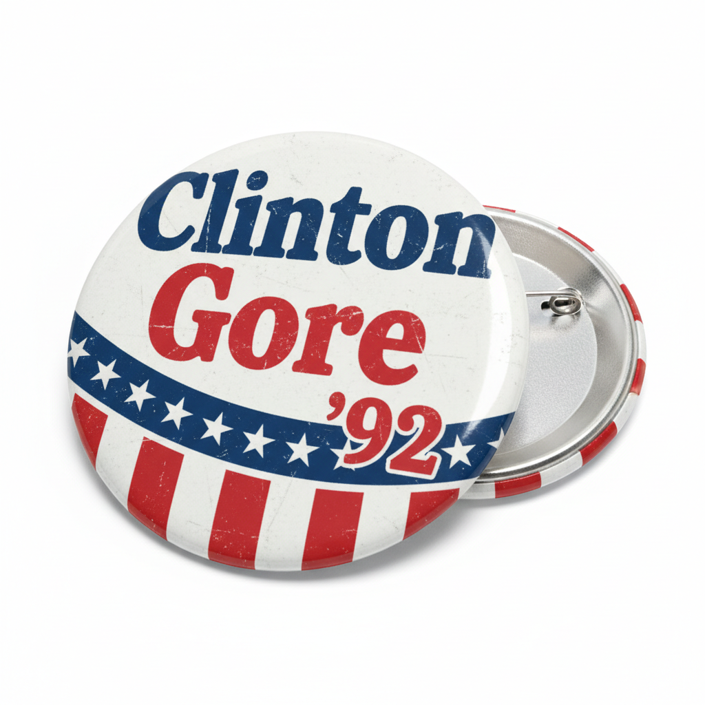 Clinton Gore 92 retro politics Pinback 2.25-inch