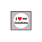 I ♥ my Cockabichon pinback brooch with circular text design