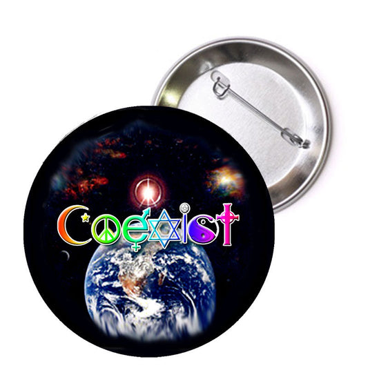 Pin trasero colorido COEXIST de 2,25"