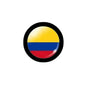 Round Colombia flag keychain bottle opener with black ring, 2.25-inch