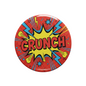 Comic book exclamations crunch 2.25-inch pinback button with bold comic lettering