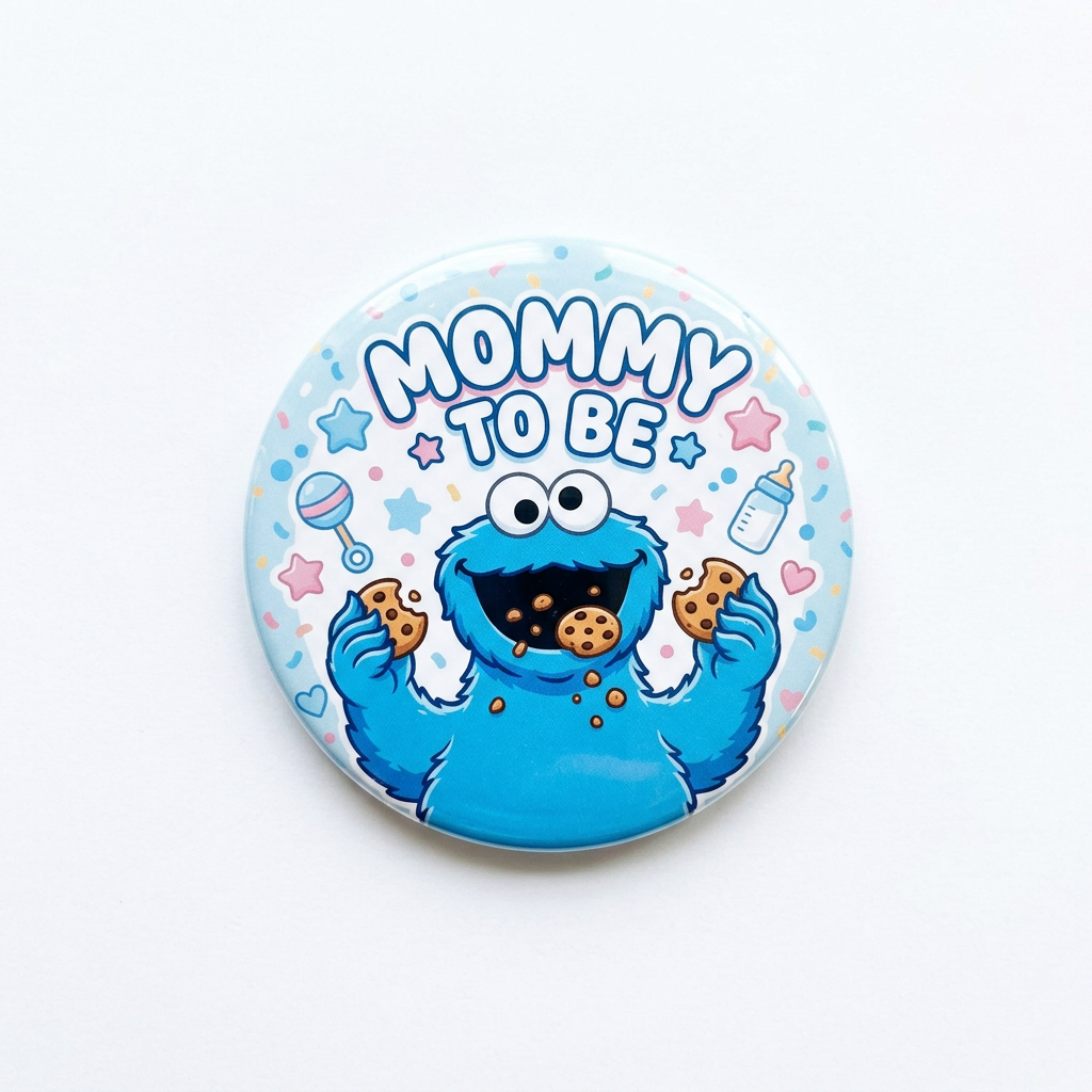 Cookie Monster Baby Shower Mommy To Be Pin Button 2.25-inch