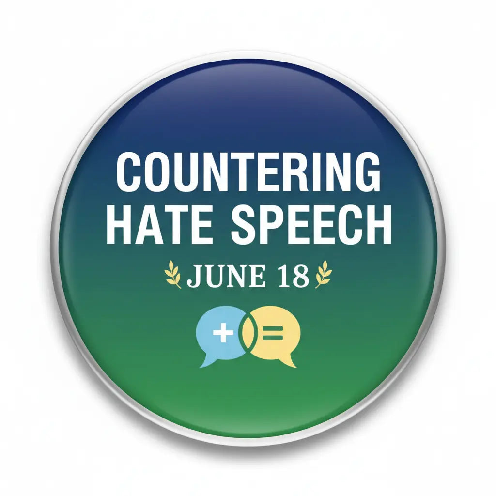 Countering Hate Speech (June 18) Pinback 2.25-inch