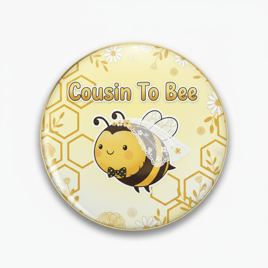 Cousin To Bee Baby Wedding Pinback 2.25-inch