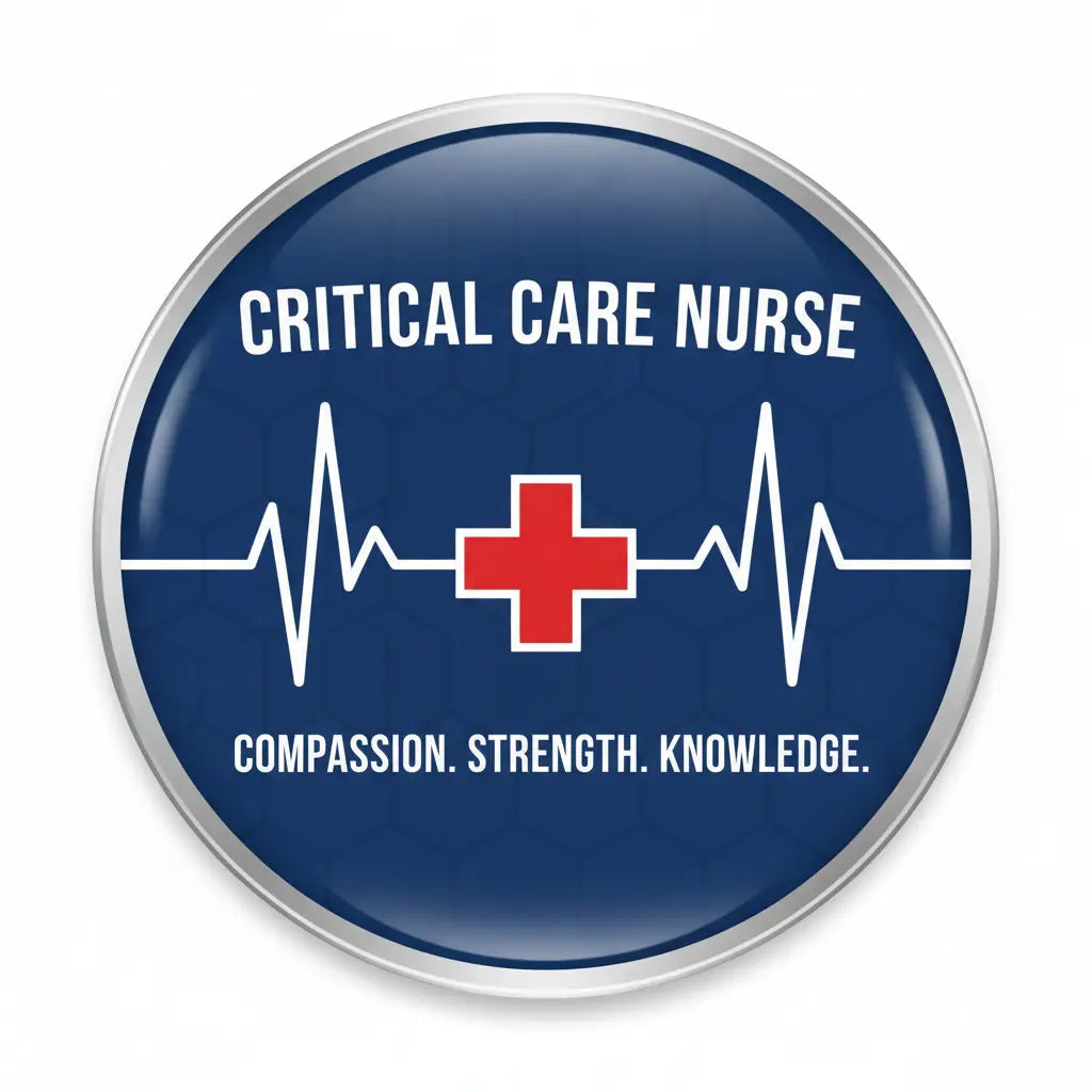 Critical Care Nurse Pin Button 2.25-inch - mypinbacks.com