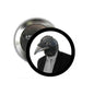 Crow pinback button pin, 1.25-inch round metal back with crow in suit portrait
