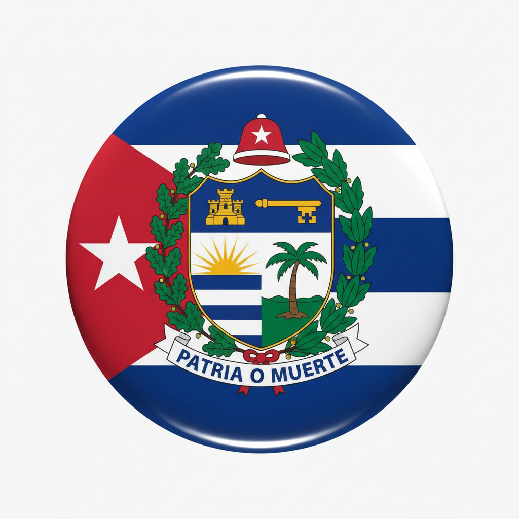 Cuba Flag Crest Bottle Opener 2.25-inch