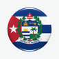 Round Cuba flag crest bottle opener with shield and laurel wreath
