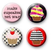 Badge Cupcakes 1,25" (4 pièces)