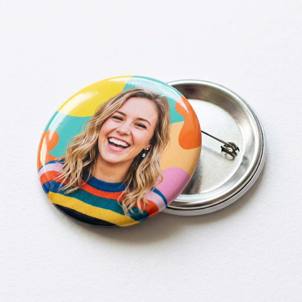 Custom Face Photo Pin Button 2.25-inch