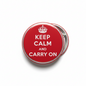 Custom Keep calm large round red pinback s Pinback 2.25-inch
