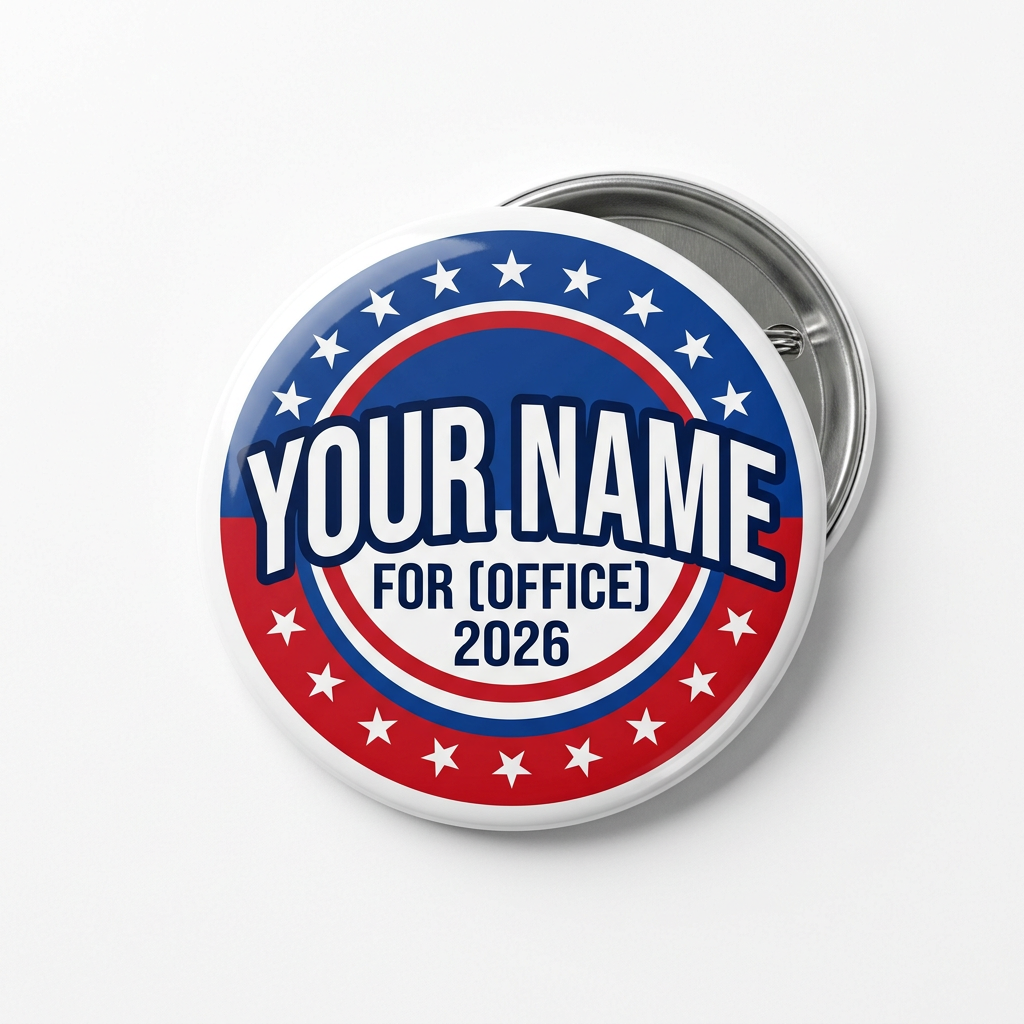 Custom Political Candidate Election Campaign Pin Button 2.25-inch