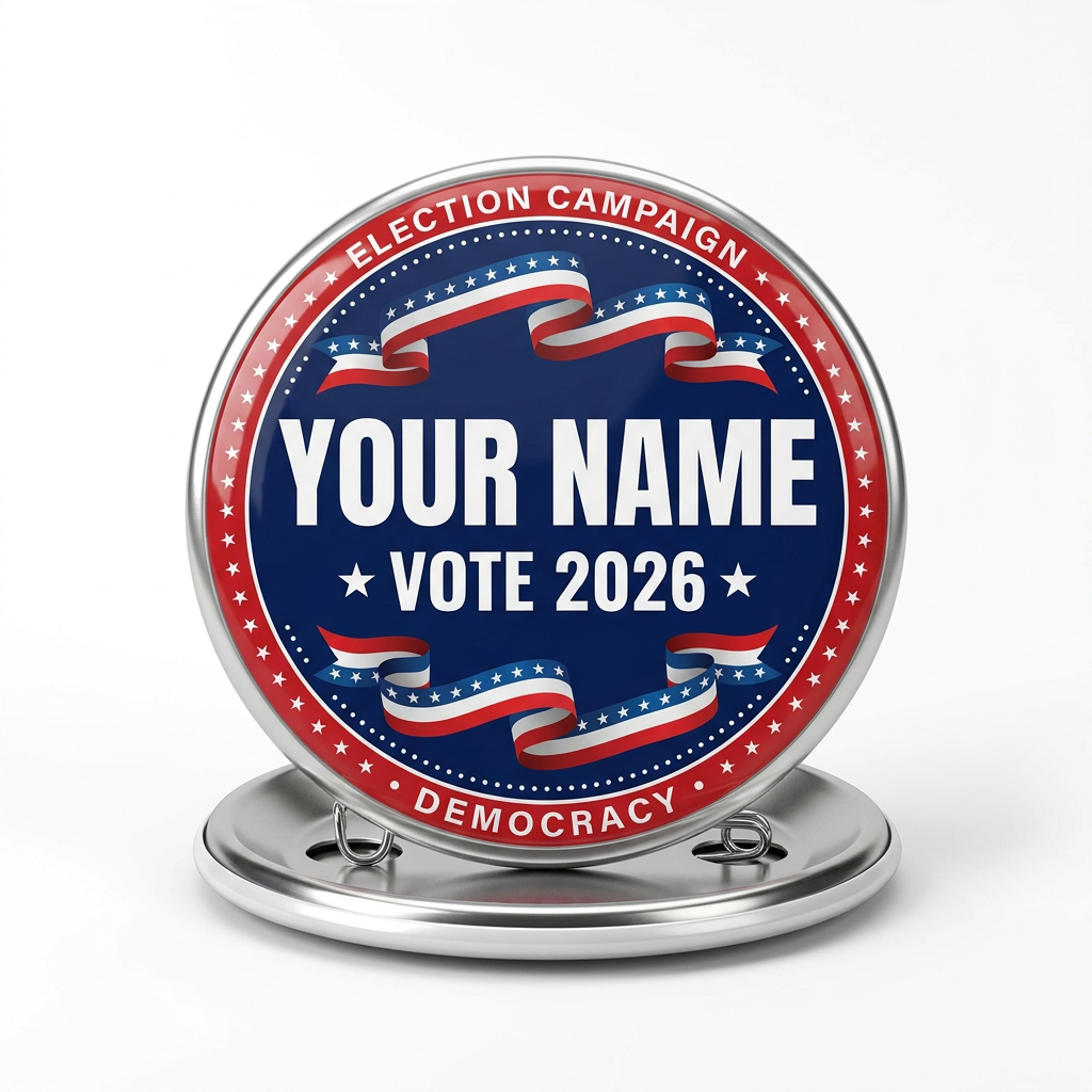 Custom Political Election Campaign Pin Button 2.25-inch